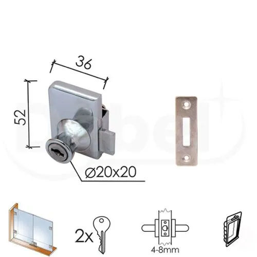 Dabel bravica za staklo 2106 hr fi20x20 mm 2k dsp