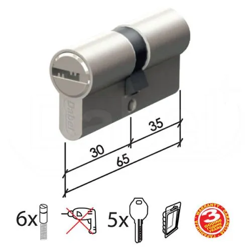 Dabel cilindar kodirani CL2020 SS 65mm(30-35) 5kod DBP1
