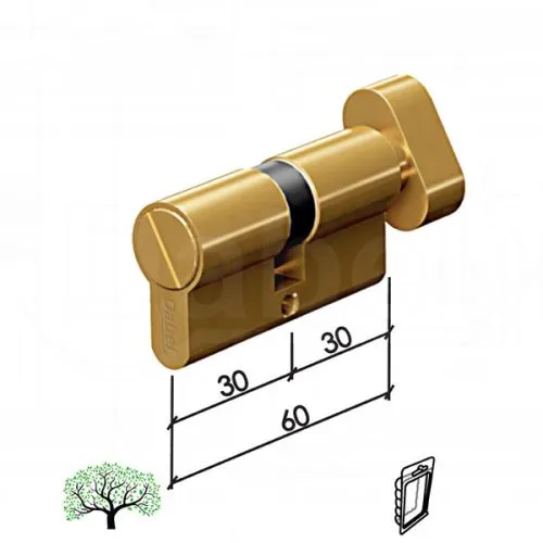 Dabel cilindar za WC vrata CL2036WC Ms 60mm(30-30) WC 6x6mm DBP1
