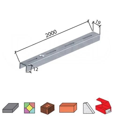 Dabel šina za modul nosače pol m5000 silver 2000/19/12 mm