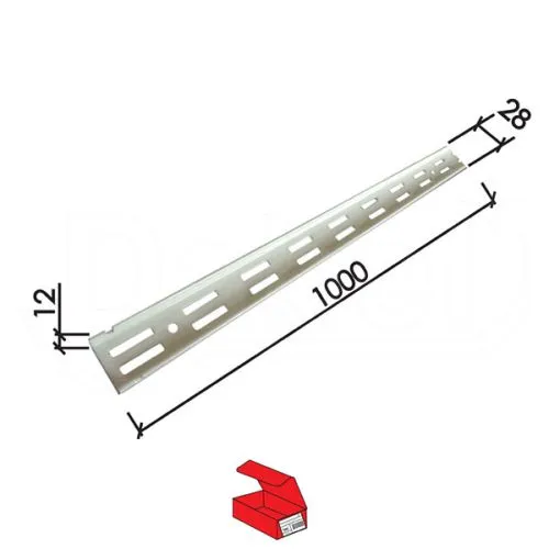 Dabel šina za modul nosače pol m5820 bela 1000/28/12 mm