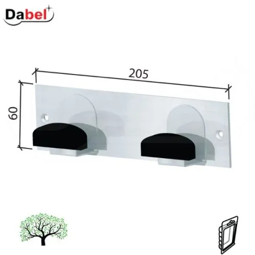 Dabel kuka za kaput 108 crna 205x60 mm dsp