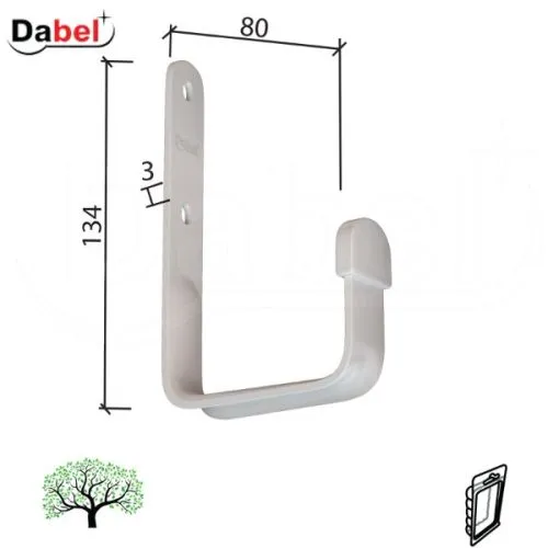 Dabel kuka za kaput v10 bela 134x80x3 mm dsp