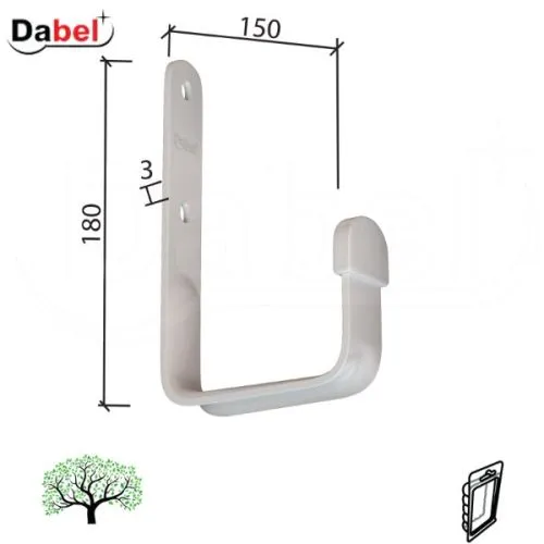 Dabel kuka za kaput v10 bela 180x150 mm dsp