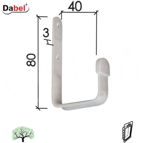 Dabel kuka za kaput v10 bela 80x40x3 mm dsp