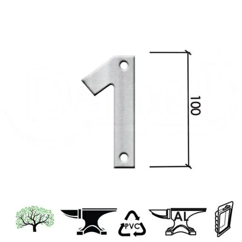 Dabel kućni broj ariel-1 inox 100 mm montaža vijak dbp1