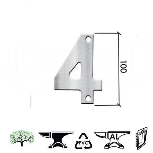 Dabel kućni broj ariel-4 inox 100 mm montaža vijak dbp1