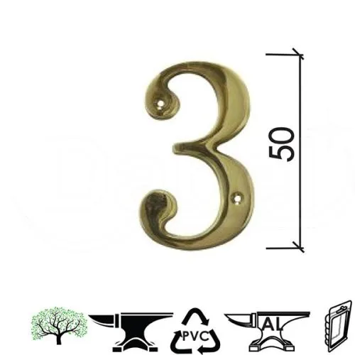 Dabel kućni broj bold-3 ms 50 mm dsp