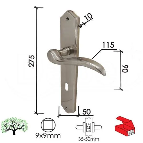 Dabel kvaka šild za vrata avala b-ni 8x8/90 mm klj q