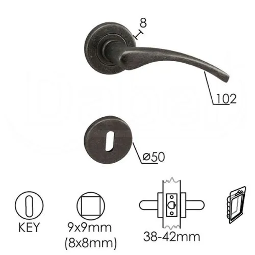 Dabel kvaka rozeta za vrata bar ac fi50 / 8/102/8/9 mm