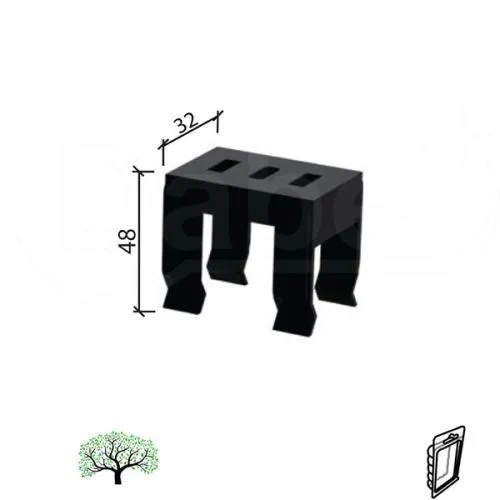 Dabel nosač cokle za kuhinju š10 crna 48x32 mm opd
