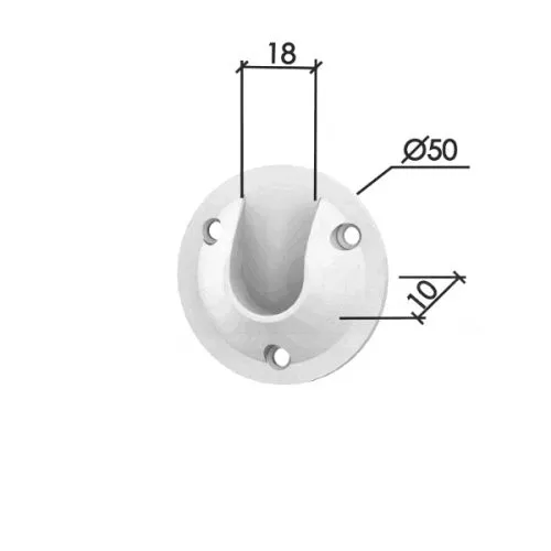 Dabel nosač šipke ns1 bela 18/10/fi50 mm (2kom) dbp1
