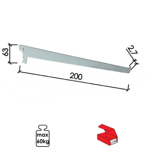 Dabel nosač police modularni n5121 bela 200/63/2,2 mm q