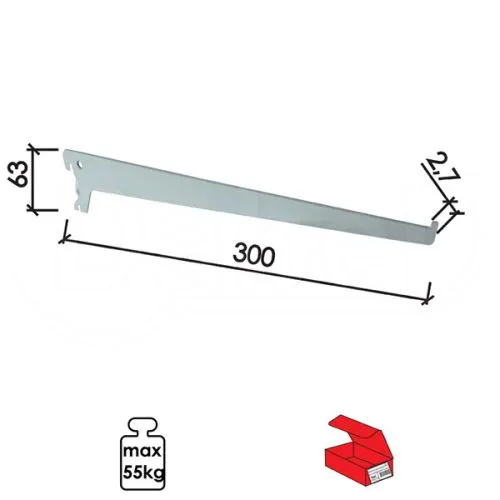 Dabel nosač police modularni n5121 bela 300/63/2,7 mm q