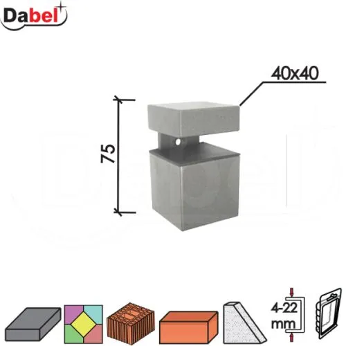 Dabel nosač za staklenu policu n51 silver 4-22 mm opd