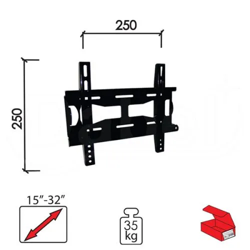 Dabel nosač za tv n101 crna 15-32/250x250 mm/35kg