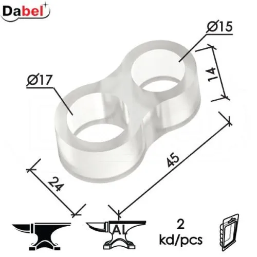 Dabel odbojnik zidni za kvaku OD402 Trans fi15/fi17/14/45/24mm (2kom) DBP1