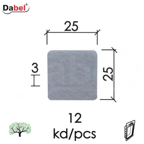 Dabel podloška filc samol. za nam f01 bel 25x25x3 12kom
