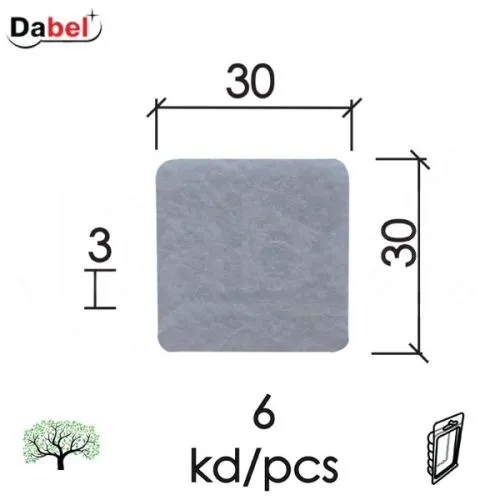 Dabel podloška filc samol. za nameš f01 bel 30x30x3 6kom