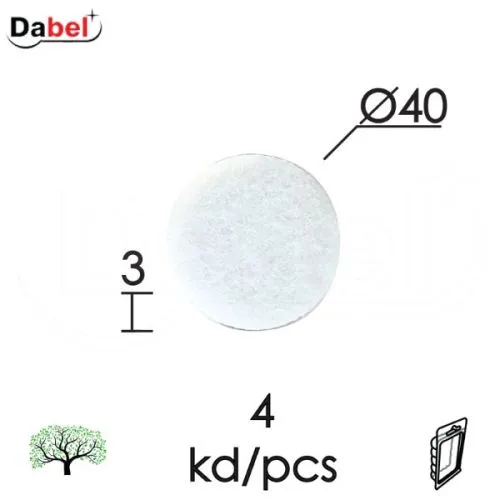 Dabel podloška filc samol. za nameš f01 bela fi40x3 4kom