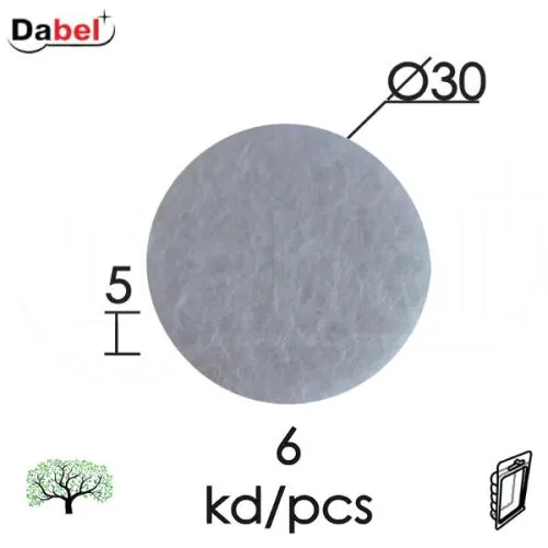 Dabel podloška filc samol. za nameš f02 bela fi30x5 6kom