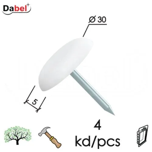Dabel podloška pvc za nameš ekser fk03 bela fi30 mm 4kom
