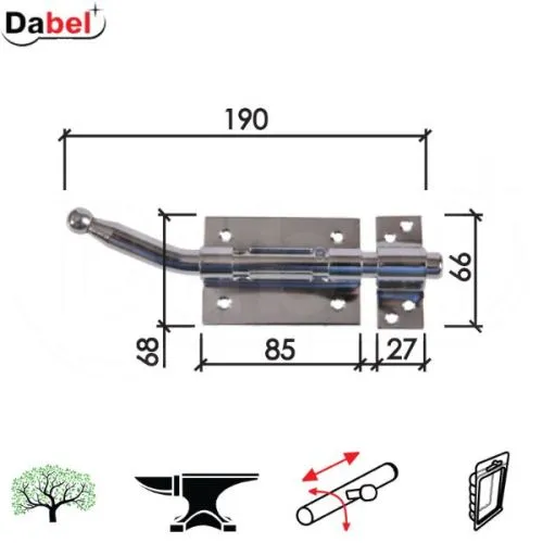 Dabel reza za vrata 320 Nikl 190/85x68/27x66mm DSP