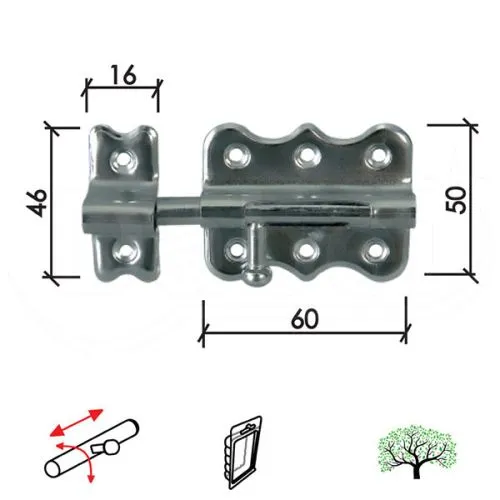 Dabel reza za vrata 384 nikl 60x50/16x46 mm dsp