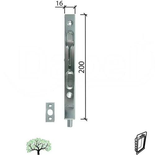 Dabel rigla za drvena vrata rl4017 hr 200/16/14 mm dp1