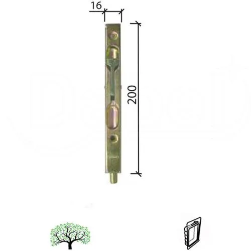 Dabel rigla za drvena vrata rl4017 znž 200/16/14 mm dp1