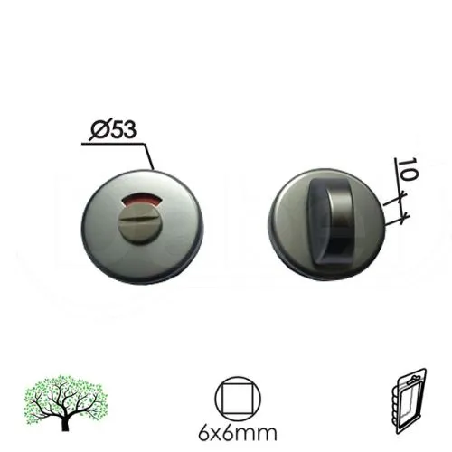 Dabel rozeta za vrata r42 f9 fi53 mm/6x6 mm wc q