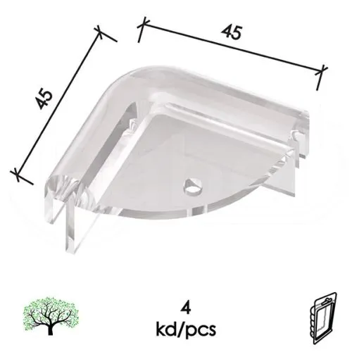 Dabel štitnik ugla za sto sto2 trans 45x45 mm (4kom)