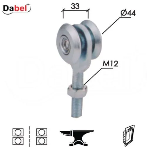 Dabel točak viseći za kliznu kapiju TKM ZnB fi44mm 2 ležaja DP1