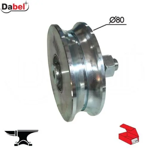 Dabel točak za kliznu kapiju T1007 Silver fi080mm U žljeb dva ležaja 1/2 OPD