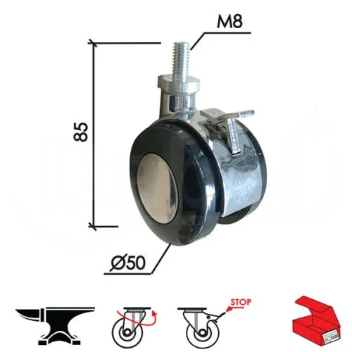 Dabel točkić rotirajući t4109 hr fi 50 mm m-8 mm opd