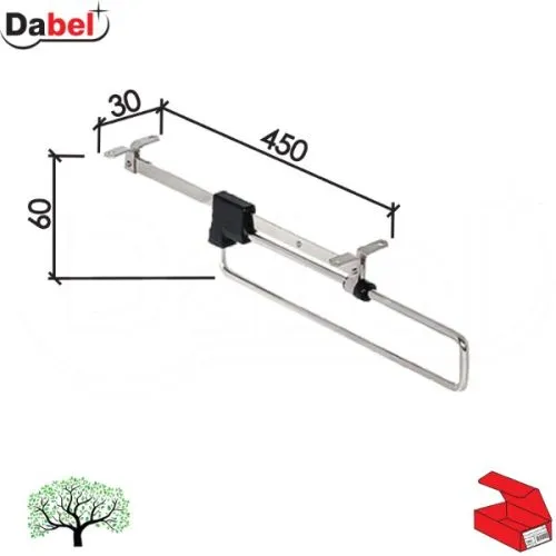 Dabel vešalica na izvlačenje nikl 450 mm