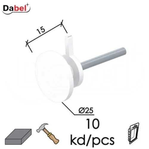 Dabel vešalica za zid ukucavajuća ve1 bela 12x10 mm 10kom