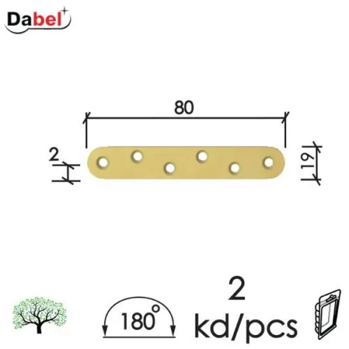 Dabel vezač ravni vez10 znž 80x19x2,0 mm (2kom) dsp