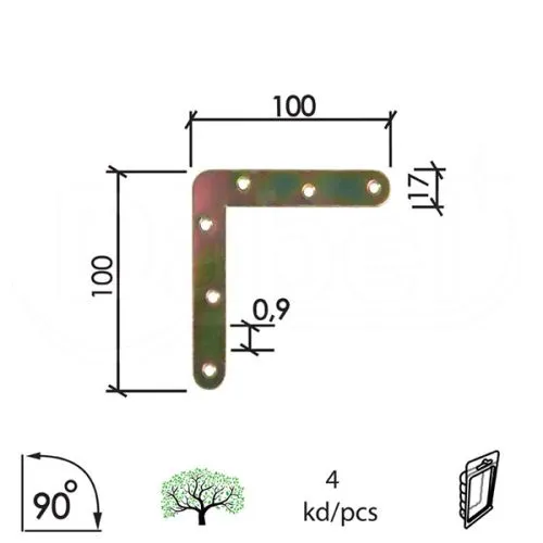 Dabel vezač ugaoni lp1 znž x100xx100/17/0,9 mm (4kom)