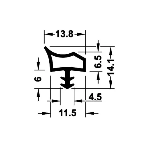 Dihtung guma za unutrašnja vrata PVC M 3967 WE bela metar