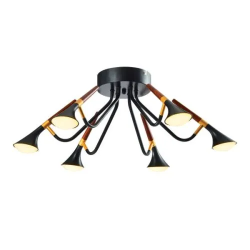 Duncan Led luster 45W 3000K mat crni/drvo