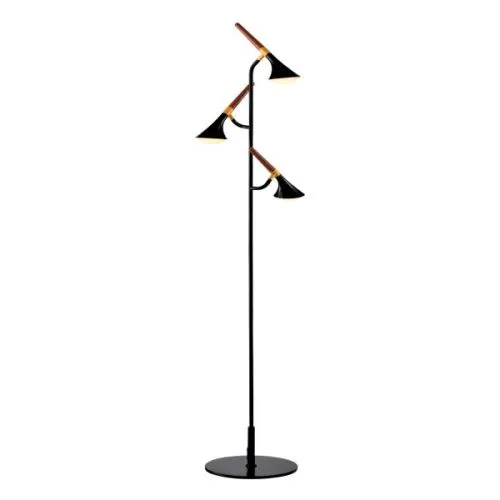 Duncan LED podna lampa 5W 3000K mat crna/drvo