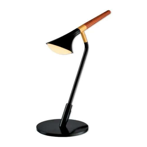 Duncan LED stona lampa 5W 3000K mat crna/drvo