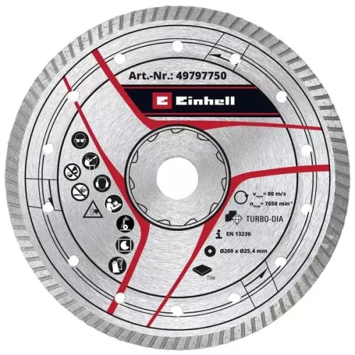 Einhell dijamantska rezna ploča 200x25,4 mm turbo