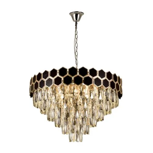 Elmark Catherine luster 17xE14 D600 zlatno crni