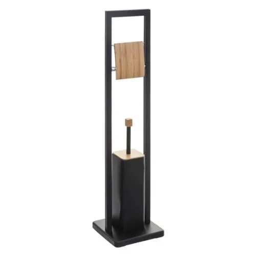 Five držač toalet papir i wc četka metal/bamb.crna