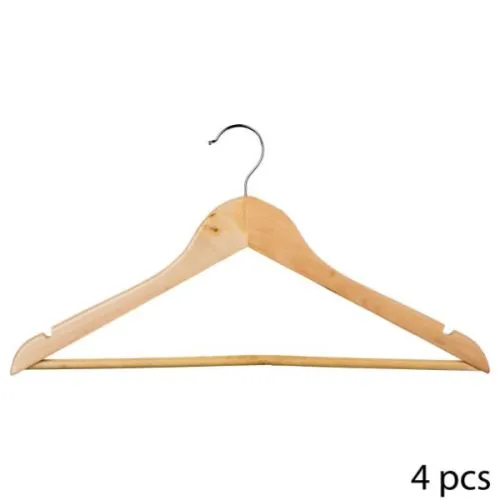 Five ofinger za odeću x4 drvo/metal bež