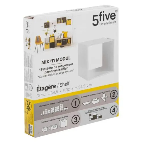 Five polica, 34,5x32x34,5, drvo bela