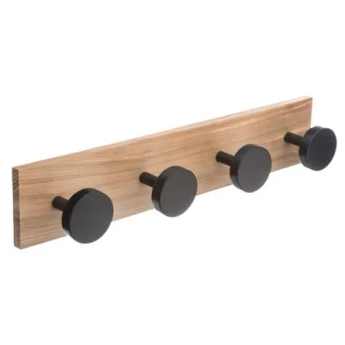 Five zidni čiviluk 4Mtl MDF/pin crna