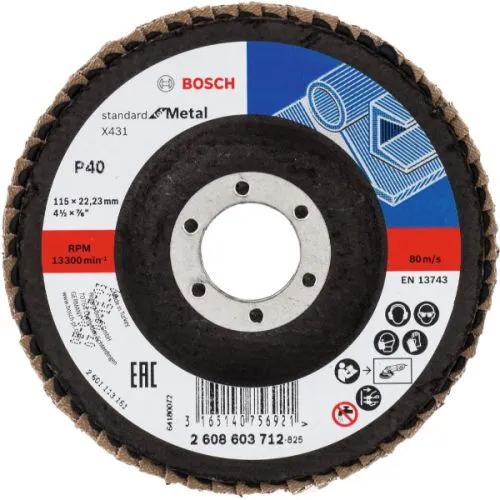 FLAP DISK RAVNI X431 ZA METAL STD. 115MM G60 BOSCH